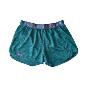UNDER ARMOUR WOMEN’S HEATGEAR LOOSE FIT SHORTS SIZE SMALL  GREEN PINK